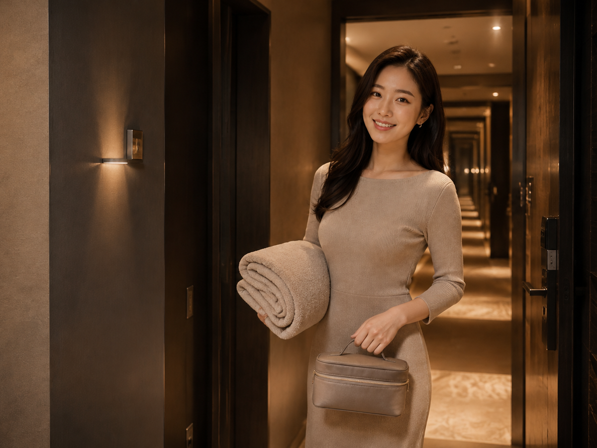 용인 기흥구 방문 홈케어 일정을 준비하는 젊은 성인 한국 여성 관리사